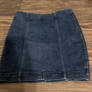 Free People Modern Femme Dark Denim Mini Skirt Size 4
